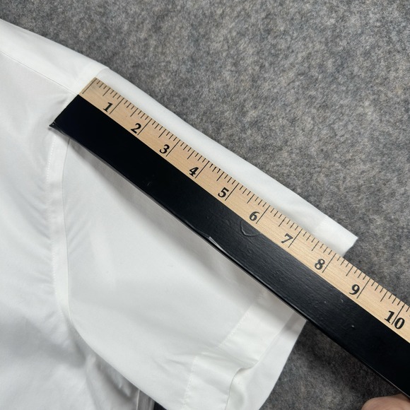 Proper Cloth Lot Of 2 Shirts Mens 17.5 White Short Sleeve Button Down Cotton - Picture 8 of 16